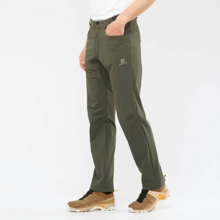 Olive Salomon Wayfarer Men\'s Sport Pants | IE TM2594